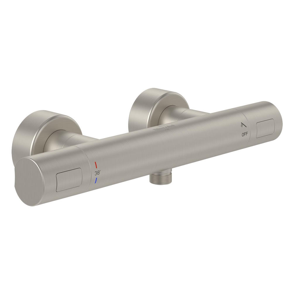 Cutout image of Villeroy & Boch Universal Brushed Nickel Round Thermostatic Shower Valve